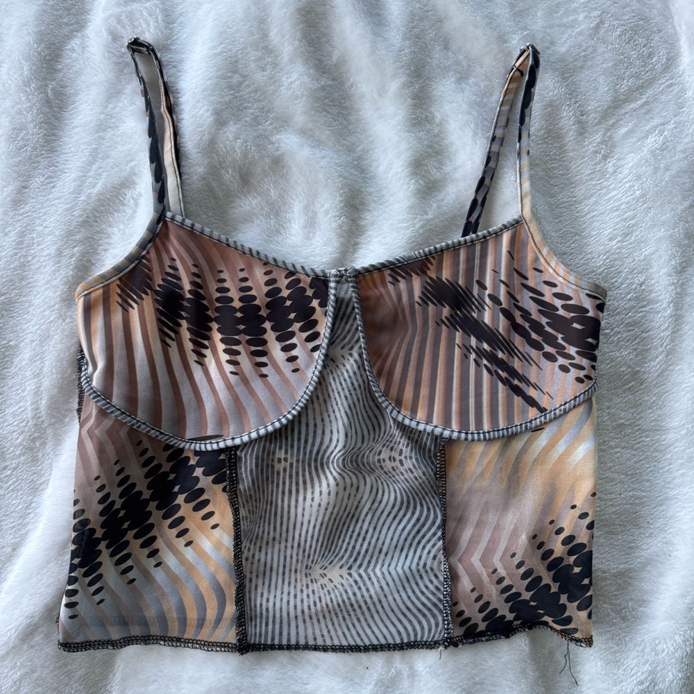 Forever 21 Abstract Patterned Crop Top